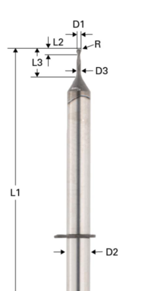 Ball Nose End MIll coated för Zirkonia - VHF modell R5 och S5